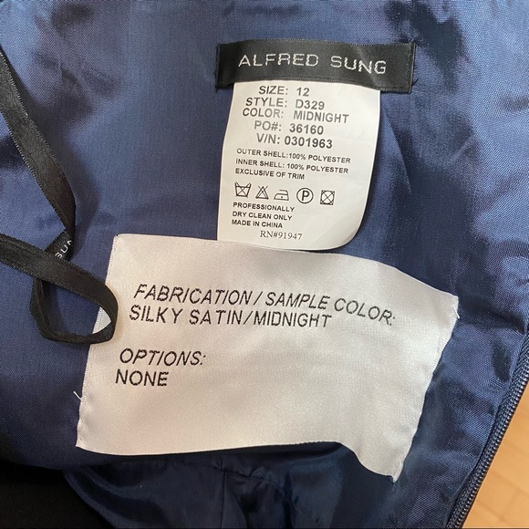 Alfred Sung Midnight Blue Formal Sample Dress - Picture 7 of 7